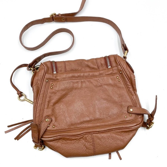 Chloe Brown Grained Leather Bag Tasseled Shoulder Crossbody Studded Cognac ๐ค๐ค - Picture 4 of 12